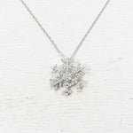 Sterling Silver CZ Snowflake Necklace