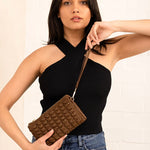 Izzy Bubble Puffer Crossbody- Chocolate