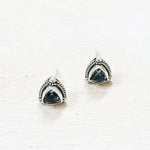 Sterling Silver Estate Blue Stone Studs