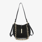 Luca Suede Crossbody- Black