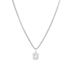 Isla Silver Bezel Baguette Necklace