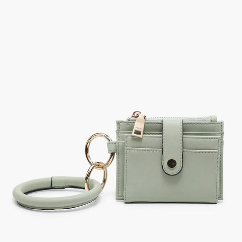 Sammie Card Wallet with Ring Handle - Sage