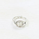 Fashion Silver Tone Clear Stone Ring