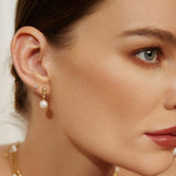 Gold Pearl Drop Earrings