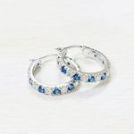 Fashion Blue and Clear Stone Hoops