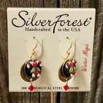 Silver Forest Candy Cane Earrings