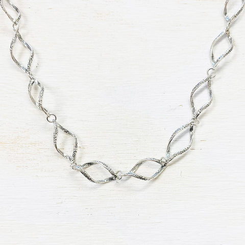 Sterling Silver Estate Twist Link Necklace