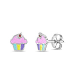 Sterling Silver Cupcake Earrings