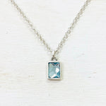 Fashion Rectangle Blue Stone Necklace