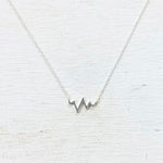 Sterling Silver Heartbeat Necklace