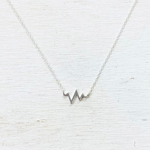 Sterling Silver Heartbeat Necklace