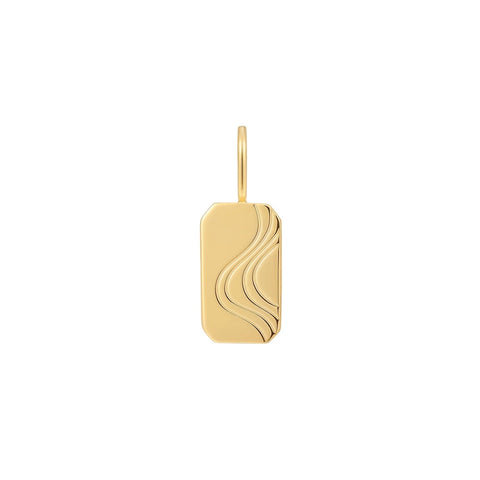 Gold Wave Tag Charm