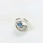 Fashion Silver Tone Triple Stone Ring