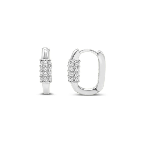 Sterling Silver Carabineer Huggies