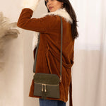 Tara Black & Brown Corduroy Crossbody