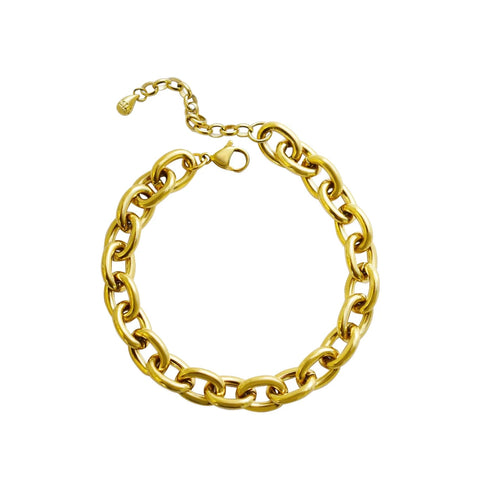 Isla Gold Bold Oval Link Bracelet