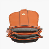 Sandra Buckle Crossbody- Rust