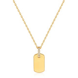 Gold Glam Tag Pendant Necklace