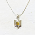 Sterling Silver Estate Yellow Stone Necklace