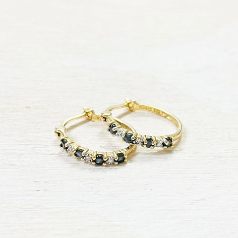Sterling Silver Gold Plated Estate Hoops