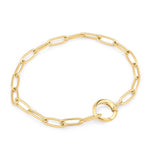 Gold Link Charm Chain Connector Bracelet