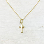 Sterling Silver Gold Plated Princess Collection Cross Necklace