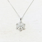 Sterling Silver CZ Snowflake Necklace