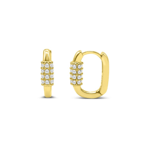 Sterling Silver Gold Plated Carabineer Huggies