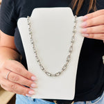Fashion Oval Clear Stone Necklace