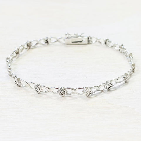 Sterling Silver Estate Infinity Style Bracelet