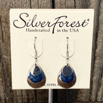 Silver Forest Blue Evening Rain Earrings