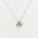 Sterling Silver CZ Knot Necklace