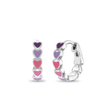 Sterling Silver Heart Huggie Hoops