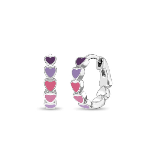 Sterling Silver Heart Huggie Hoops