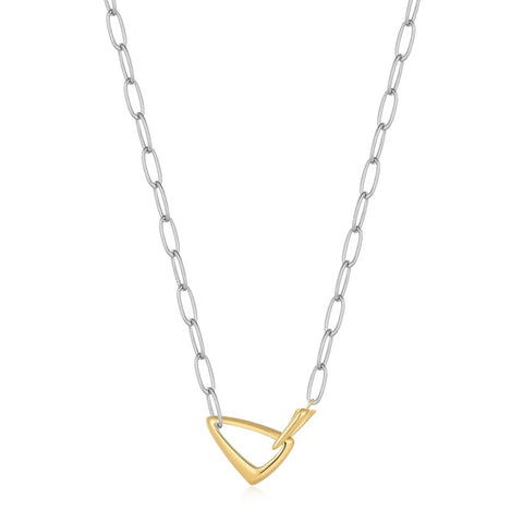 Two Tone Arrow Link Chunky Chain Necklace
