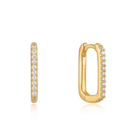 Gold Glam Oval Hoop Earrings