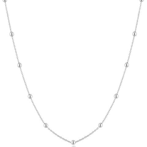 Silver Beaded Chain Necklace
