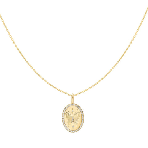 Gold Butterfly Pendant Necklace