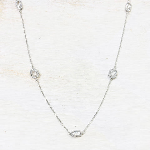 Fashion Silver Tone Long Necklace