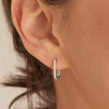 Silver Glam Oval Hoop Earrings