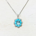 Sterling Silver Estate Blue Stone Necklace