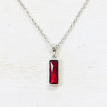 Fashion Rectangle Red Stone Necklace