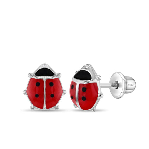 Sterling Silver Ladybug Earrings