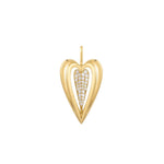 Gold Sculpted Heart Charm