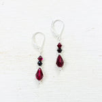 Sterling Silver Red Crystal Earrings