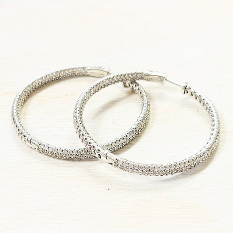 Sterling Silver CZ Inside Out Hoops