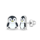 Sterling Silver Penguin Earrings