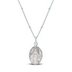 Sterling Silver Mother of Pearl Mother Mary Necklace