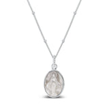 Sterling Silver Mother of Pearl Mother Mary Necklace