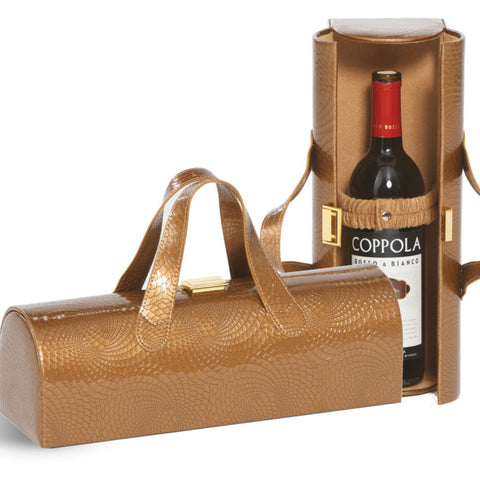 Copper Swirl Single Bottle Wine Carrier